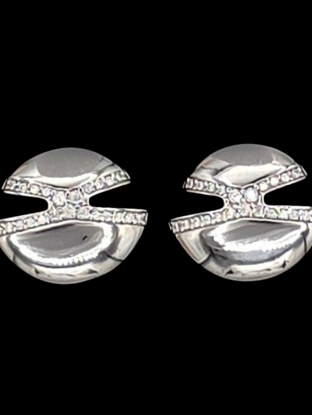 0.57 CTW Moissanite Solid 925 Sterling Silver Cutout Stud Earrings